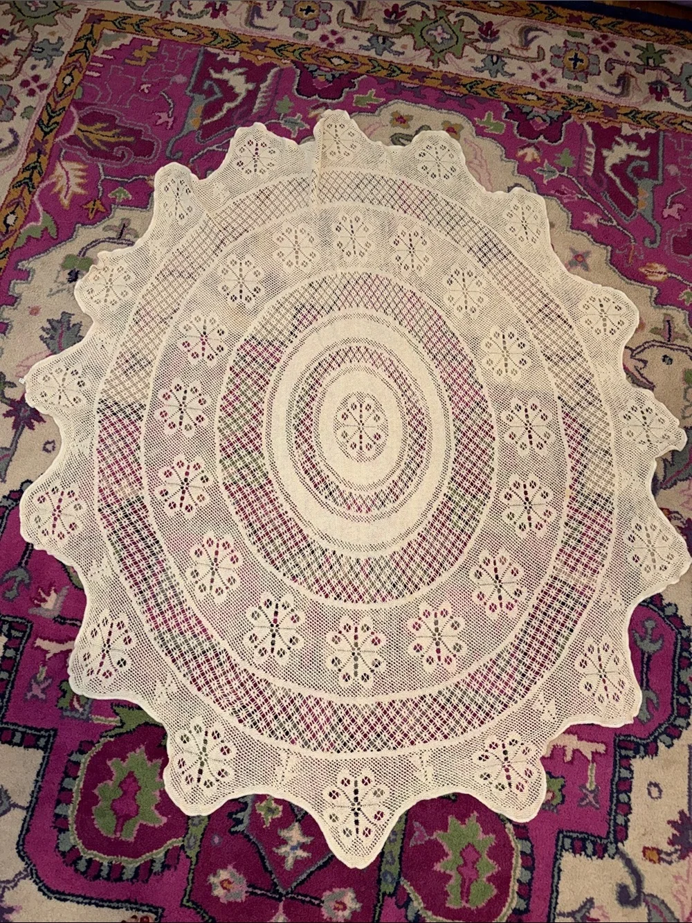 Vintage lace tablecloth